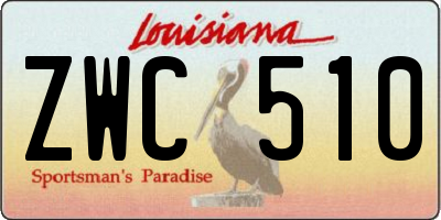 LA license plate ZWC510