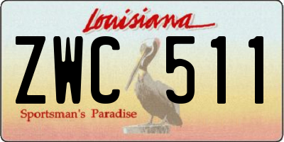 LA license plate ZWC511