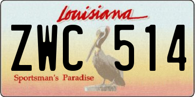 LA license plate ZWC514