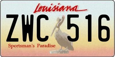 LA license plate ZWC516