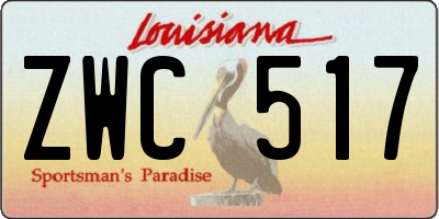 LA license plate ZWC517