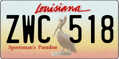 LA license plate ZWC518