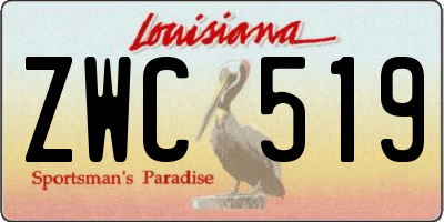 LA license plate ZWC519