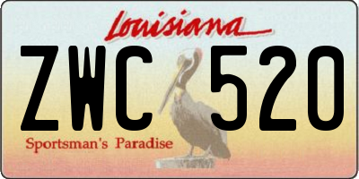 LA license plate ZWC520