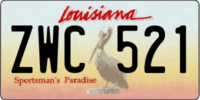 LA license plate ZWC521