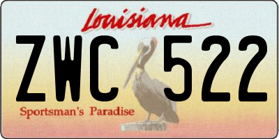 LA license plate ZWC522
