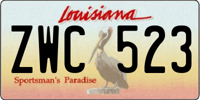 LA license plate ZWC523
