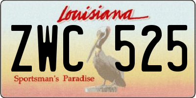 LA license plate ZWC525