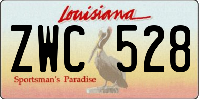 LA license plate ZWC528