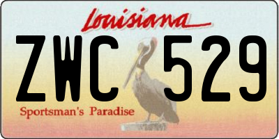 LA license plate ZWC529