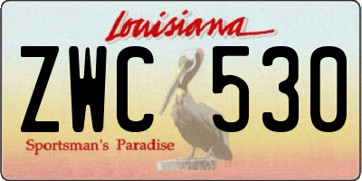 LA license plate ZWC530