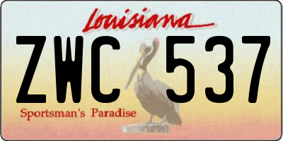 LA license plate ZWC537