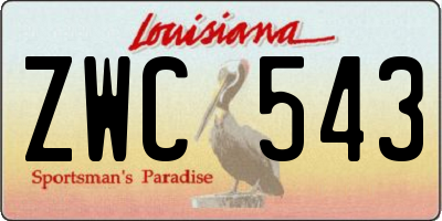 LA license plate ZWC543