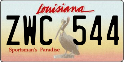 LA license plate ZWC544