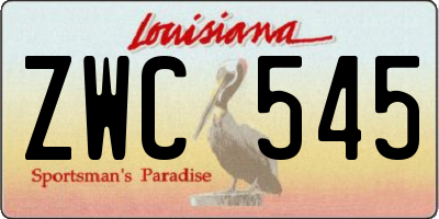 LA license plate ZWC545