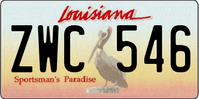 LA license plate ZWC546