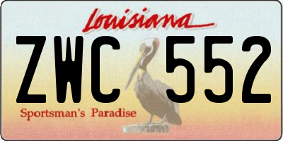 LA license plate ZWC552