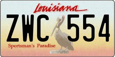 LA license plate ZWC554