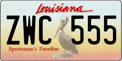 LA license plate ZWC555