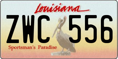 LA license plate ZWC556