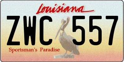 LA license plate ZWC557