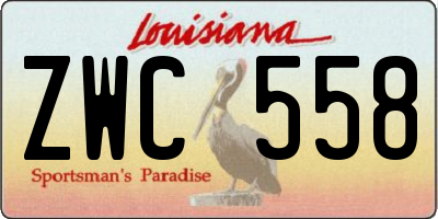 LA license plate ZWC558