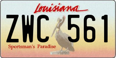 LA license plate ZWC561