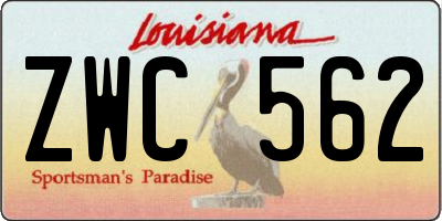 LA license plate ZWC562