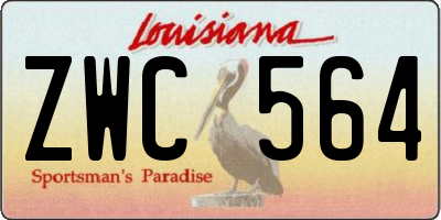 LA license plate ZWC564