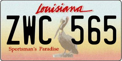 LA license plate ZWC565