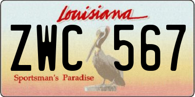 LA license plate ZWC567