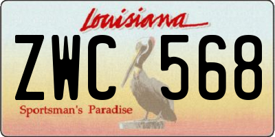 LA license plate ZWC568