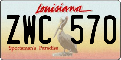 LA license plate ZWC570