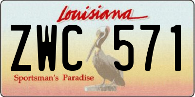 LA license plate ZWC571