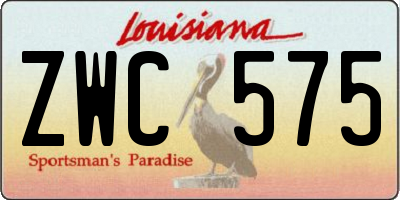 LA license plate ZWC575