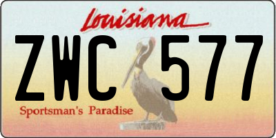 LA license plate ZWC577