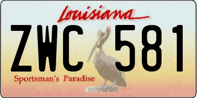 LA license plate ZWC581
