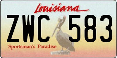 LA license plate ZWC583