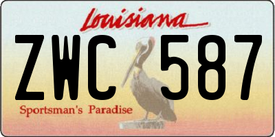 LA license plate ZWC587