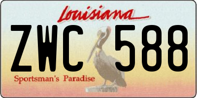 LA license plate ZWC588