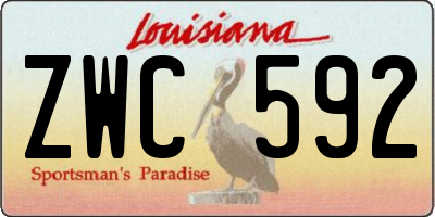 LA license plate ZWC592