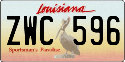 LA license plate ZWC596