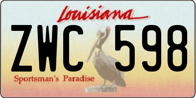 LA license plate ZWC598
