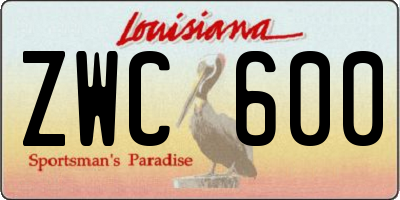 LA license plate ZWC600