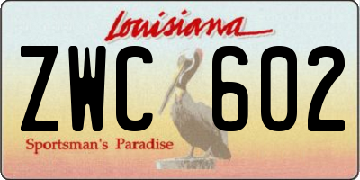 LA license plate ZWC602