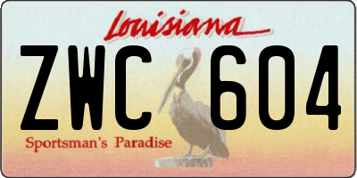 LA license plate ZWC604