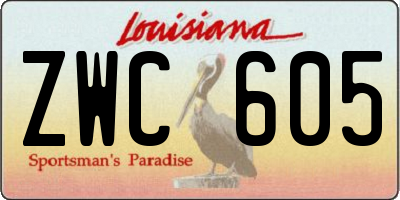 LA license plate ZWC605