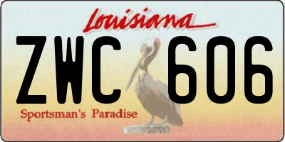 LA license plate ZWC606