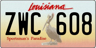 LA license plate ZWC608