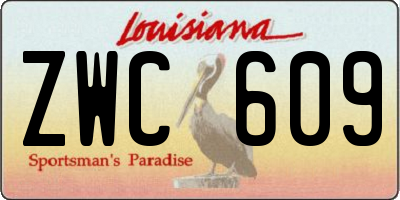 LA license plate ZWC609